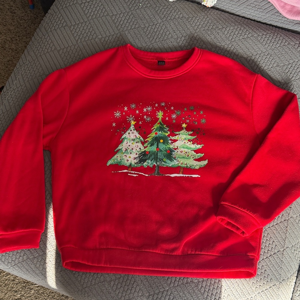 SHEIN Red Christmas Tree Sweater